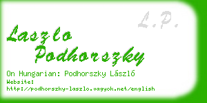 laszlo podhorszky business card