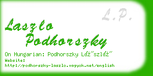 laszlo podhorszky business card